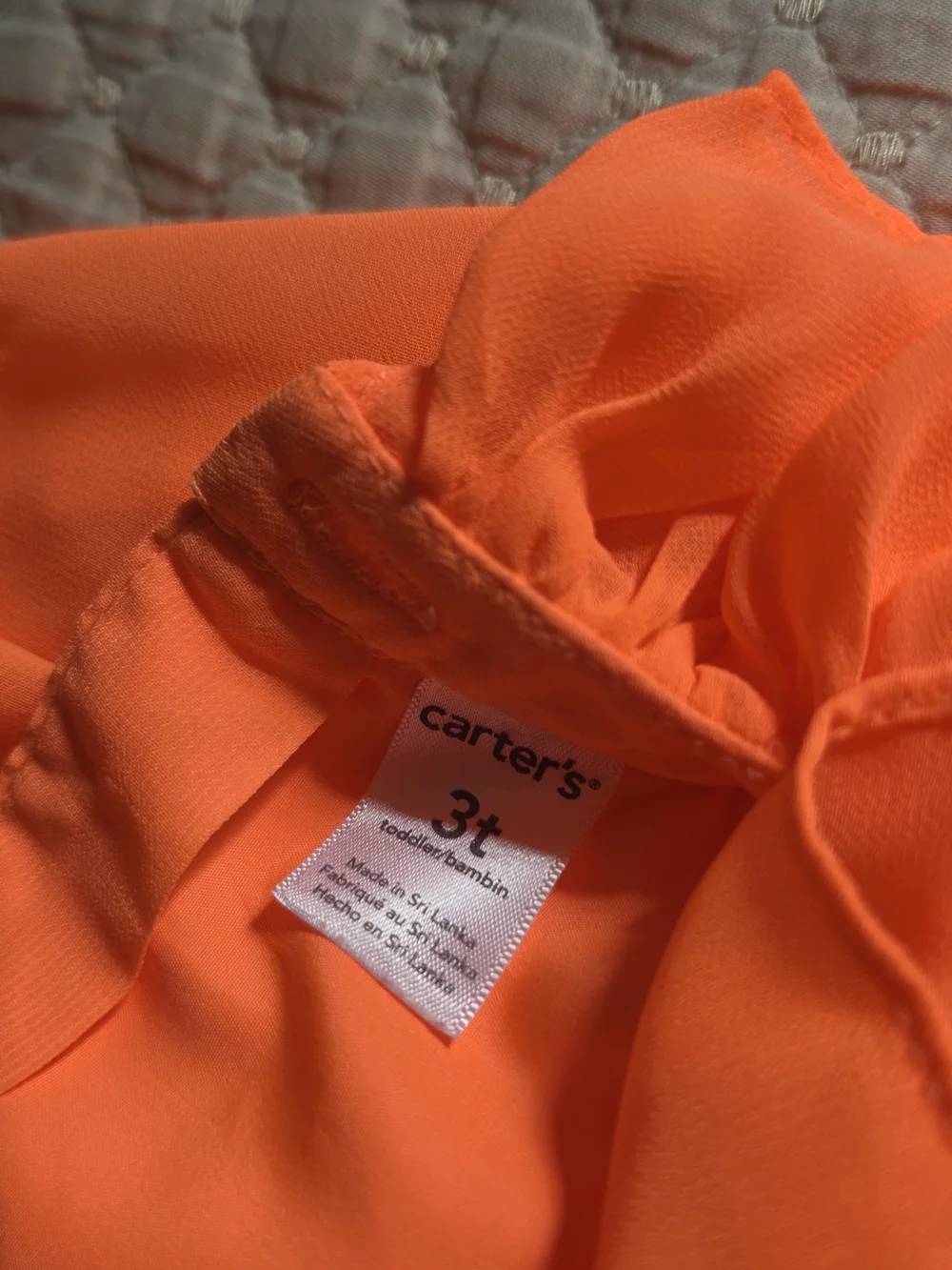 Carter's Bright Orange Ruffle-Trim Dress